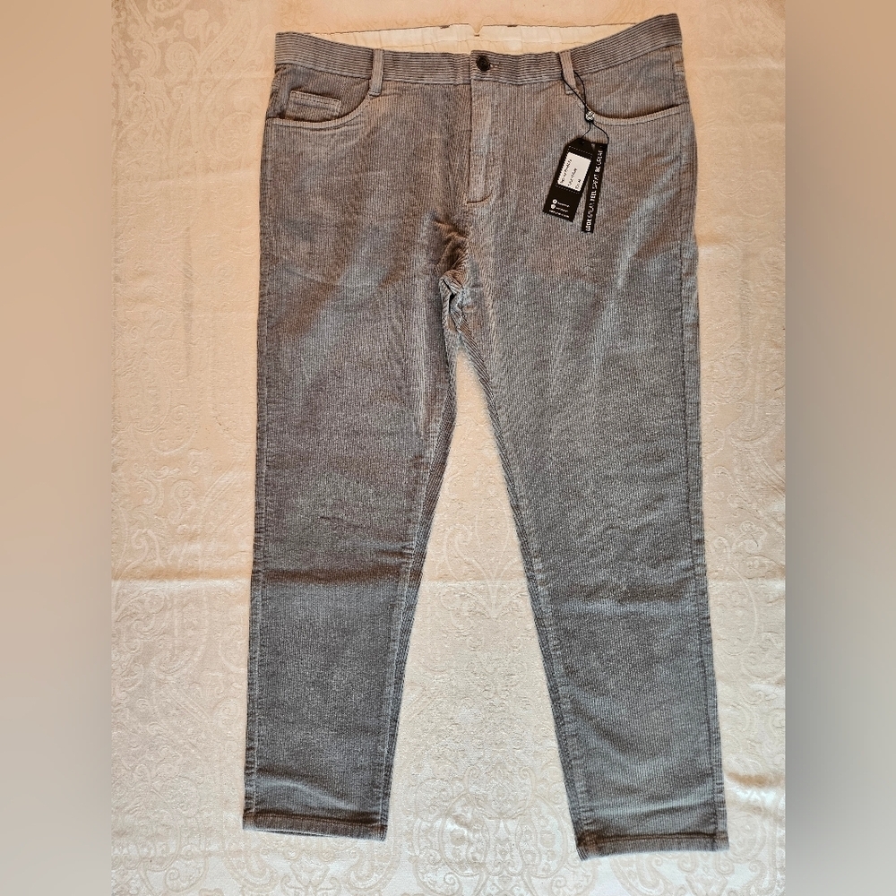 Grey Cotton Corduroy Pants, Casual, Warm, Size 44, Snover, NWT